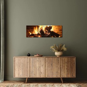 Tablou - Foc (cu ceas) (90x30 cm)