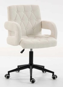 HR8404KW Scaun Crem Boucle cu Bază Aurie