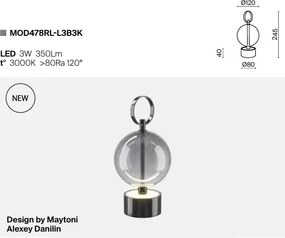 Veioza LED portabila/reincarcabila Double Moon