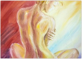 Tablou - Imaginea unei femei care se odihnește, pictură în ulei (70x50 cm)