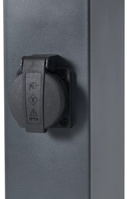 Lampă de exterior gri închis cu sticlă fumurie 45cm IP44 cu priză și senzor de mișcare - Malios