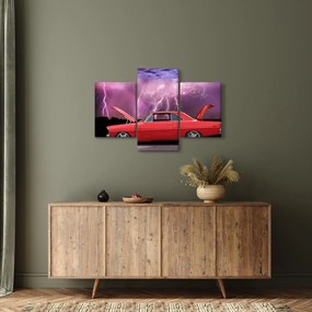 Tablou cu mașina roșie (90x60 cm)
