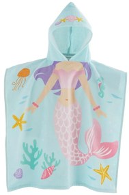 Poncho pentru copii albastru deschis din bumbac Mermaid – Catherine Lansfield