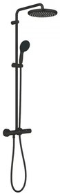 Coloana de dus cu termostat, Grohe Tempesta System 250, cu 2 tipuri de jet, negru mat, 266702431