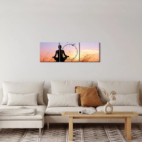 Tablou - Meditații (cu ceas) (90x30 cm)