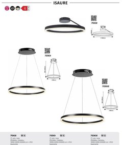 Lustra LED aplicata design circular Isaure, 40cm