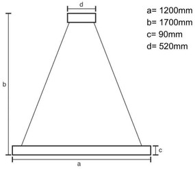 Lustră LED pe cablu LED/22W/230V 4000K 120 cm frasin/lemn masiv