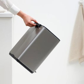 Cos de gunoi Brabantia Bo Pedal 1010128, 12 l, Inchidere usoara, Baza antiderapanta, Gri