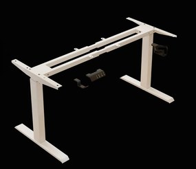 VARYON D16 – Cadru electric pentru birou, reglabil pe înălțime 72-117 cm și lățime 97-145 cm, 2 motoare, 3 memorii, sistem anti-coliziune, 150 kg, Alb
