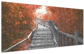 Tablou - Scări în natură, portocaliu (120x50 cm)