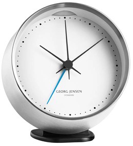 Ceas din oțel inoxidabil cu alarmă Henning Koppel, 10 cm, cu suport - Georg Jensen