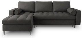 Canapea extensibilă cu șezlong stânga Milo Casa Santo, gri închis
