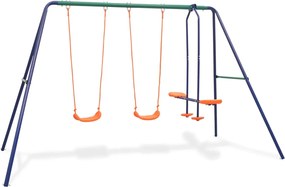 vidaXL Set de leagăne cu 4 locuri, portocaliu