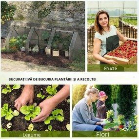 Outsunny Seră de Grădină Tip Tunel din PE pentru Cultivarea Plantelor și Florilor, cu Uși cu Fermoar, 270x90x90 cm, Alb | Aosom Romania