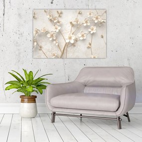 Tablou - floare aurie - abstractă (90x60 cm)