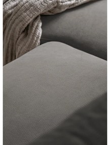 Colțar gri extensibil cu tapițerie din catifea reiată (cu colț pe partea dreaptă) Lofty Lilly – Miuform