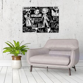 Tablou pe sticlă - Graffiti (70x50 cm)