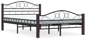 285293 vidaXL Cadru de pat, negru, 140 x 200 cm, metal