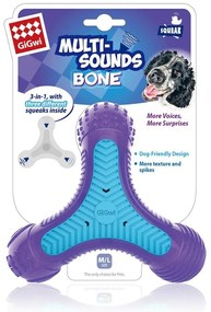 GiGwi Jucărie de ros pentru câini Tri-starMulti-Sounds Bone, 16 x 14 cm