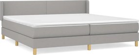 vidaXL Pat box spring cu saltea, gri deschis, 200x200 cm, textil