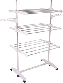 Uscator haine DENAL, alb/crom, metal/plastic, 88x66x147 cm