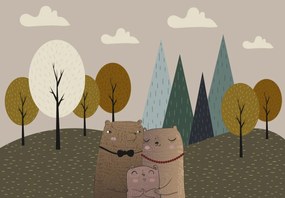 Fototapet - Familie de urși (147x102 cm)