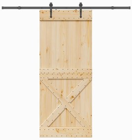 vidaXL Ușă glisantă cu set de feronerie 95x210 cm, lemn masiv de pin
