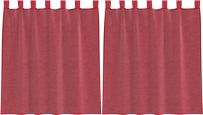 vidaXL Perdele Voile cu buzunare pentru bare 2 buc Roșu Vin