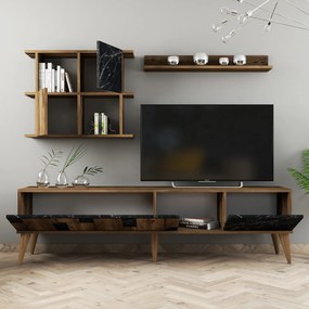 Mobilier living Madryt (Nuc + Negru). 1072502