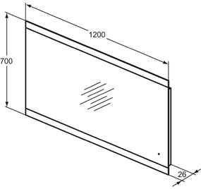 Oglinda dreptunghiulara cu iluminare LED Ideal Standard MirrorLight 120 cm 1200x700 mm