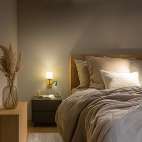 Lampă LED de perete Brilagi NUBILA WOOD 1xE27/25W/230V + LED/3W stejar/alb