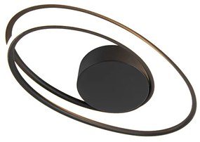 Plafoniera de design neagră incluzând LED cu dimmer în 3 trepte - Rowan