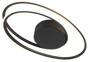 Plafoniera de design neagră incluzând LED cu dimmer în 3 trepte - Rowan