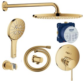 Sistem de dus incastrat Grohe Essence Rainshower auriu lucios Cool Sunrise