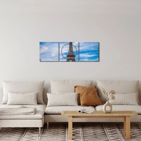 Tablou - Turnul Eiffel (cu ceas) (90x30 cm)