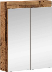 vidaXL Dulap cu oglindă pentru baie TULUM Lemn vechi 60 x 16,5 x 78 cm