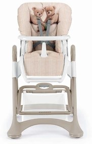 Scaun de Masa Multifunctional pentru Bebelusi si Copii, CAM   Campione, Inaltime Ajustabila, Varsta 6-36 luni, Pliabil, Centura de Siguranta in 5 Puncte, 3 Tavite Detasabile, Depozitare, Teddy