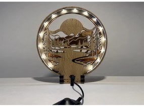 Li-Go 23598/DUB2 - Lampă decorativă de masă dimabilă LED/12W/230V 20x22 cm stejar