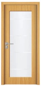 Usa Interior din MDF Novo Doors ND110-1, Cadru din Lemn Masiv, Geam Sablat, KIT COMPLET, Toc , Manere si balamale incluse (Culoare: Wenge, Toc:
