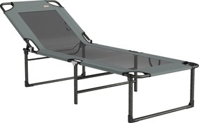 Outsunny Șezlong de Exterior Reglabil 4 Poziții, Scaun Pliabil cu Mâner, Gri. | Aosom Romania