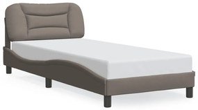 3207734 vidaXL Cadru de pat cu tăblie, gri taupe, 80x200 cm, textil
