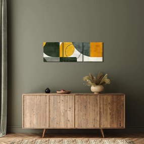 Tablou - Abstracție în culoare de măslin (cu ceas) (90x30 cm)