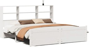 vidaXL Pat cu bibliotecă fără saltea, 180x200 cm, lemn masiv de pin