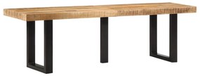 4006413 vidaXL Bancă, 160 cm, lemn masiv de mango nefinisat și oțel