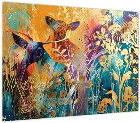 Tablou pe sticlă - Pictura abstractă a naturii (70x50 cm)