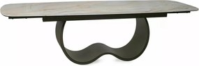 Masa extensibilă Casablanca Ceramic bej lucios/cupru L198-274xl98 cm