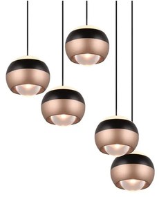 Lustră negru-arămiu LED cu abajur din metal ø 30 cm Orbit – Trio Select