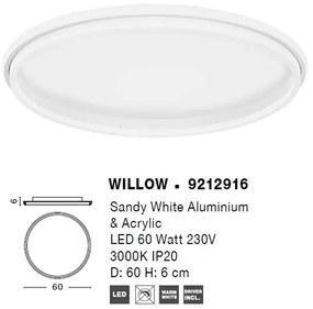 Lustra/Plafoniera LED design modern WILLOW White 60cm