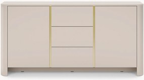 Comodă cu sertare Sorrenti 168 cm - cașmir / auriu