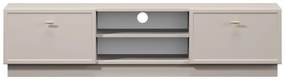 Comodă TV Lorini 150 cm cu sertare - culoare cașmir / mânere aurii tip T-bar
